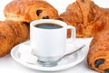 Cup of coffee and pastries Royalty Free Stock Photo