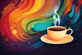 Cup of coffee poster design abstract background Royalty Free Stock Photo