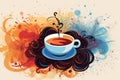 Cup of coffee poster design abstract background Royalty Free Stock Photo