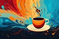 Cup of coffee poster design abstract background Royalty Free Stock Photo