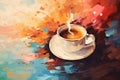 Cup of coffee poster design abstract background Royalty Free Stock Photo
