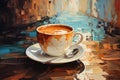 Cup of coffee poster design abstract background Royalty Free Stock Photo