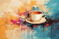 Cup of coffee poster design abstract background Royalty Free Stock Photo