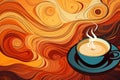 Cup of coffee poster design abstract background Royalty Free Stock Photo