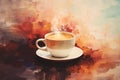 Cup of coffee poster design abstract background Royalty Free Stock Photo