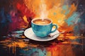 Cup of coffee poster design abstract background Royalty Free Stock Photo