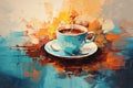Cup of coffee poster design abstract background Royalty Free Stock Photo