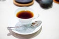 Cup of coffee prepared with a Chemex coffee maker Royalty Free Stock Photo