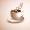 Cup of coffee realistic vector