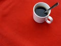 Cup of coffee on red Royalty Free Stock Photo
