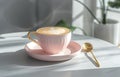 A Cup of Coffee on a Saucer With a Spoon Royalty Free Stock Photo