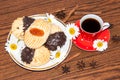 A cup of coffee and shortbread cookies Royalty Free Stock Photo