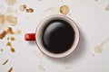 Cup of coffee shot from above Royalty Free Stock Photo