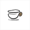 Cup coffee simple logo design clean