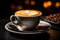 a cup of coffee sits on top of a saucer