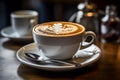 a cup of coffee sitting on a saucer