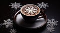 cup coffee in snow Royalty Free Stock Photo
