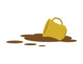 Cup of Coffee spilled. Spilled tea isolated. vector illustration Royalty Free Stock Photo