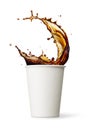 Cup of coffee splashing