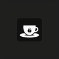 cup of coffee in a square, black and white logo, flat image, minimalism Royalty Free Stock Photo