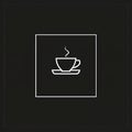 cup of coffee in a square, black and white logo, flat image, minimalism Royalty Free Stock Photo