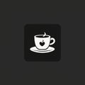cup of coffee in a square, black and white logo, flat image, minimalism Royalty Free Stock Photo