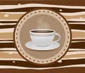 Cup of coffee stripey background Royalty Free Stock Photo