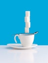 Cup with coffee, sugar and spoon. Royalty Free Stock Photo