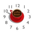 A cup of coffee is a sundial. Royalty Free Stock Photo