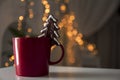 Cup of coffee with a sweet cookie Royalty Free Stock Photo