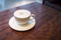 Cup of coffee on table cafe interior Royalty Free Stock Photo