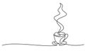 Cup of coffee or tea. Continuous one line drawing. Royalty Free Stock Photo