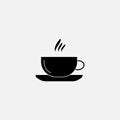 Cup of coffee and tea cup icon. Hot drinks glasses symbols. Flat icons on white. Vector