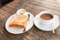 Cup of coffee toast with butter Royalty Free Stock Photo