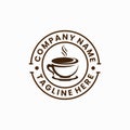 cup coffee logo design for business or company template Royalty Free Stock Photo