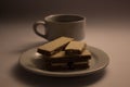 A cup coffee and wafer Royalty Free Stock Photo