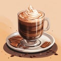 a cup of coffee with whipped cream and chocolate chips Royalty Free Stock Photo