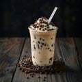 A Cup of Coffee With Whipped Cream and Chocolate Sprinkles Royalty Free Stock Photo