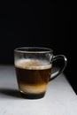 Cup of coffee on white table Royalty Free Stock Photo
