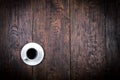 Cup of coffee on a wooden background Royalty Free Stock Photo