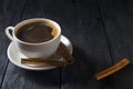 Cup of coffee on wooden table Royalty Free Stock Photo