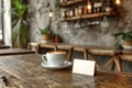 Cup of coffee on wooden table