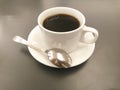 Cup of coffee on wooden table