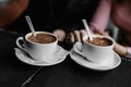 Cup of coffee on wooden table Royalty Free Stock Photo