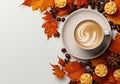 A cup of Colombian coffee with foam forming flowers