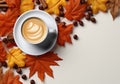 A cup of Colombian coffee with foam forming flowers