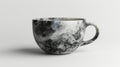 a cup crafted from minerals, set against a pristine white background for a striking contrast.