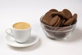 Cup of espresso and biscotti