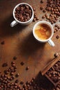 Cup of espresso with coffee beans Royalty Free Stock Photo