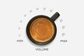 Cup of Espresso Coffee Music Volume Knob